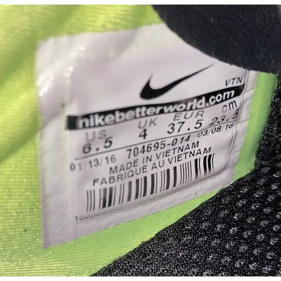 Nike Free 5.0 TR Fit 5 Women’s US Size 6.5 Running Shoes Black Volt 704695-014 - Picture 11 of 12